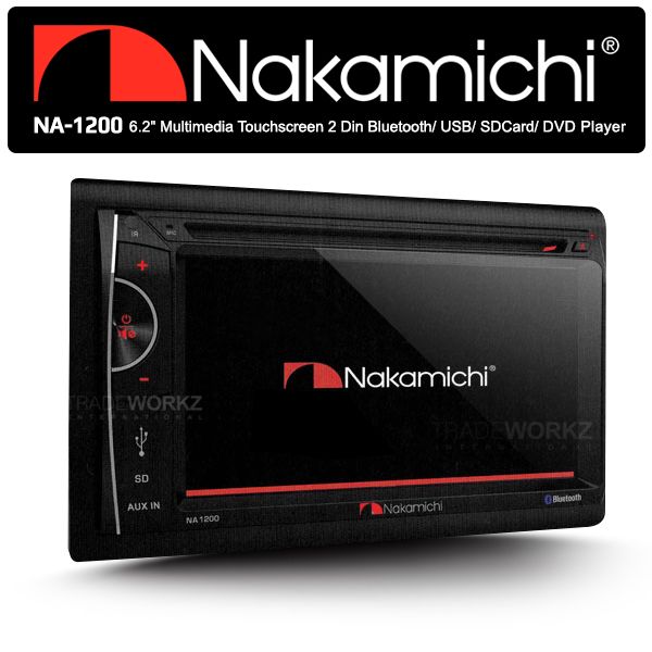 NAKAMICHI NA1200 6.2" HD Screen 2 Double DIN Car DVD Bluetooth Player
