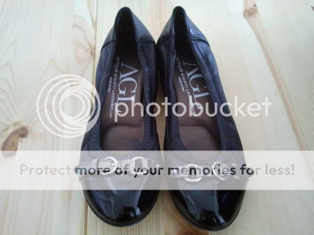 ATTILIO GIUSTI LEOMBRUNI AGL FLAT SHOES 36.5 BLACK COMBO  