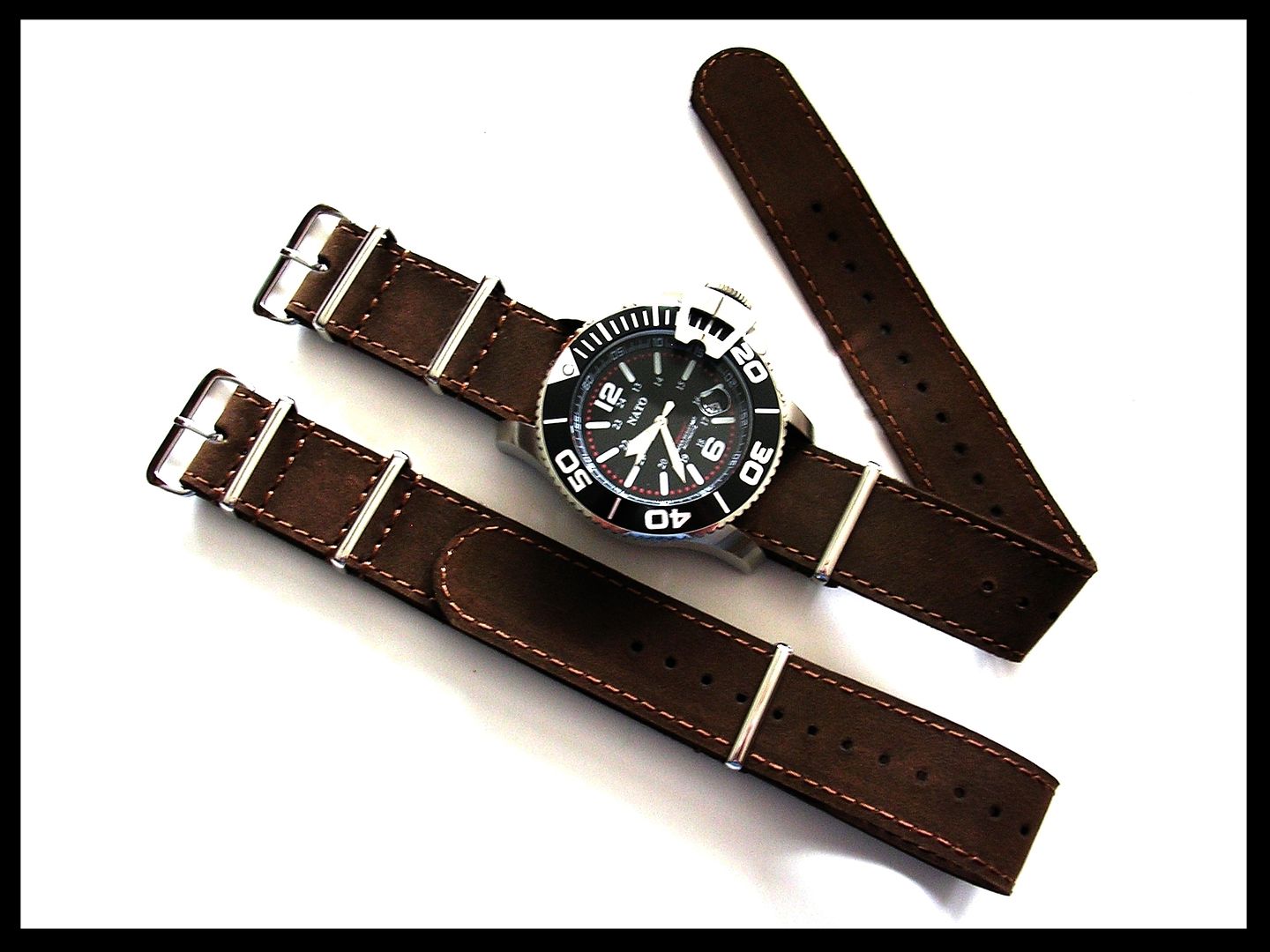 NATO G10 ® Bomber Leather Aviator Pilot watch band Military RAF strap ...