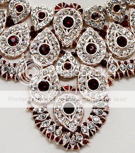   Bridal Maroon Necklace Earring Sets,Bollywood,Sari,Octone  