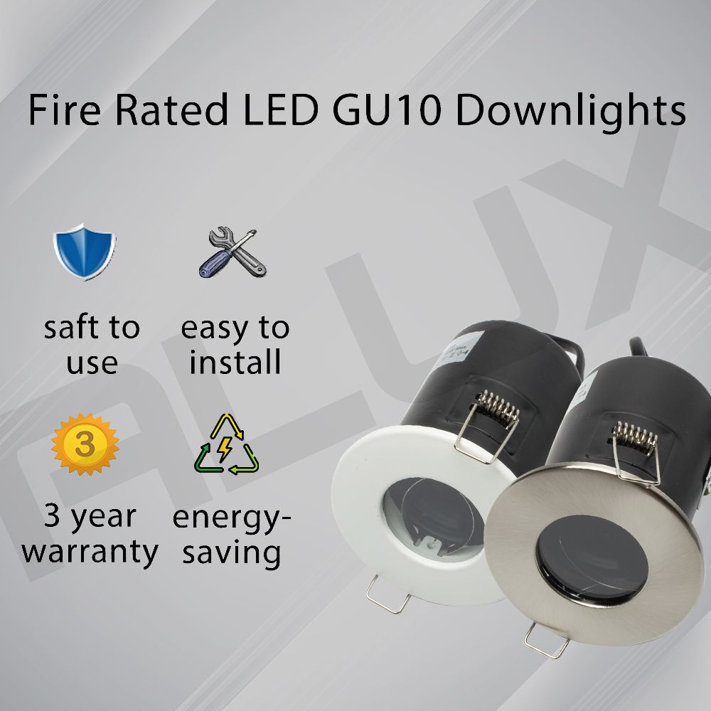 1//6pcs IP65 Bathroom Fire Rated Downlight LED GU10 Recessed Ceiling Spot Lights
