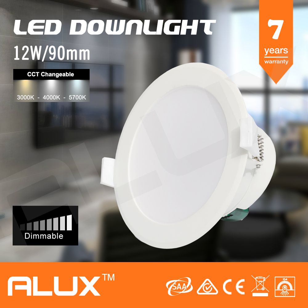 10x 12W 3COLORS SELECTABLE LED DOWNLIGHT KIT IP44 DIMMABLE 90MM CUTOUT