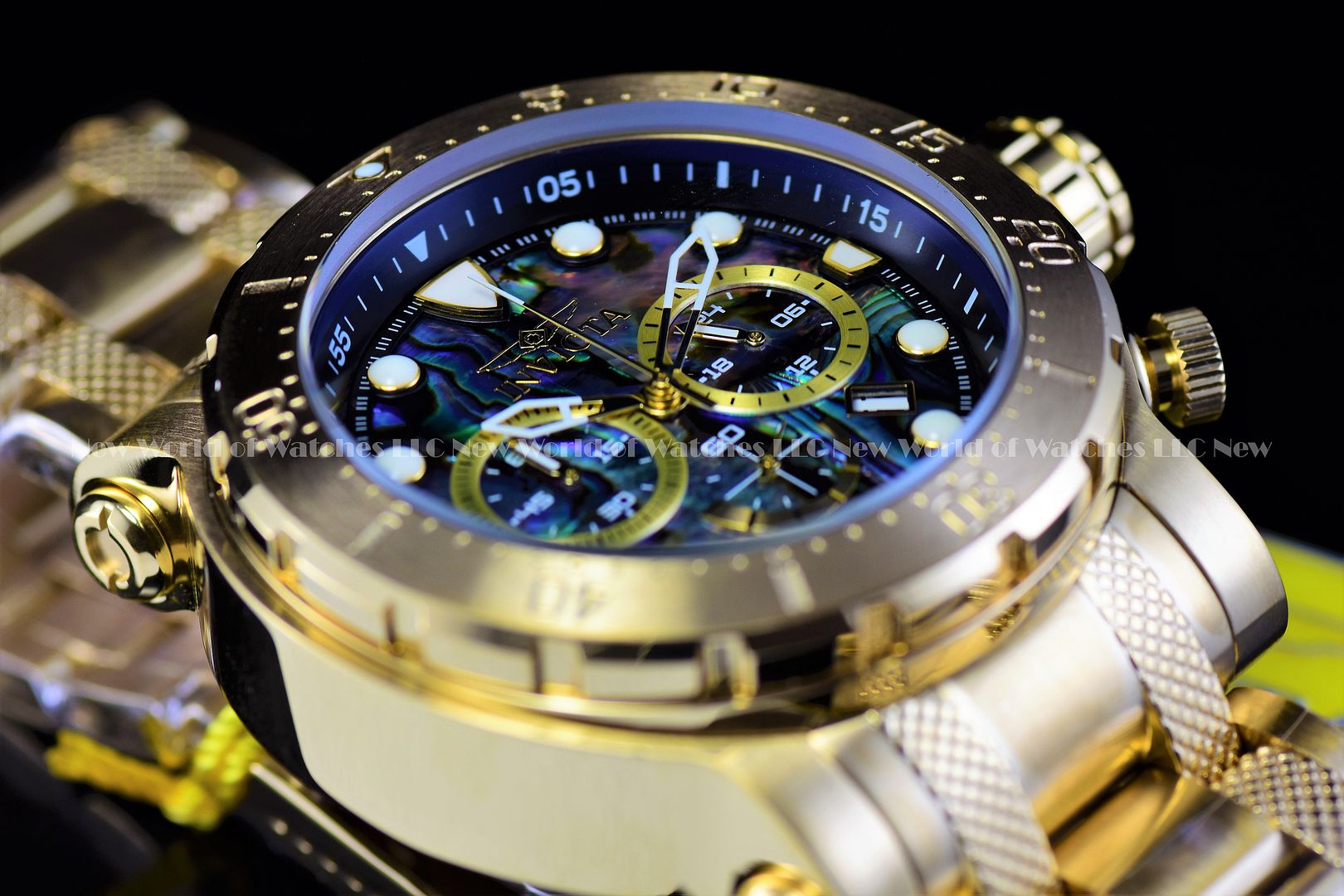 Invicta Men's 52mm Coalition Forces Abalone Dial 24K Gold Tone Chrono ...